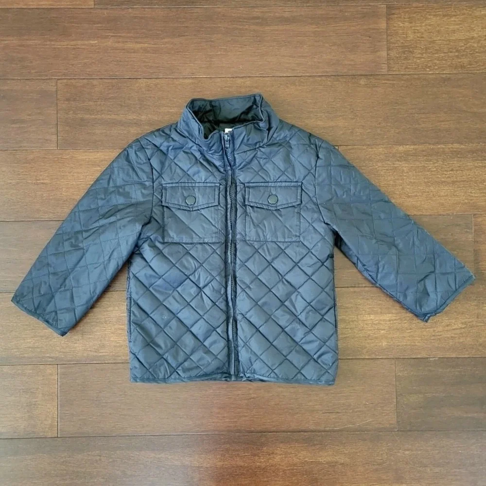 Gymboree Quilted Zip-Up Insulated Lightweight Jacket Navy Blue Size XS (3/4)